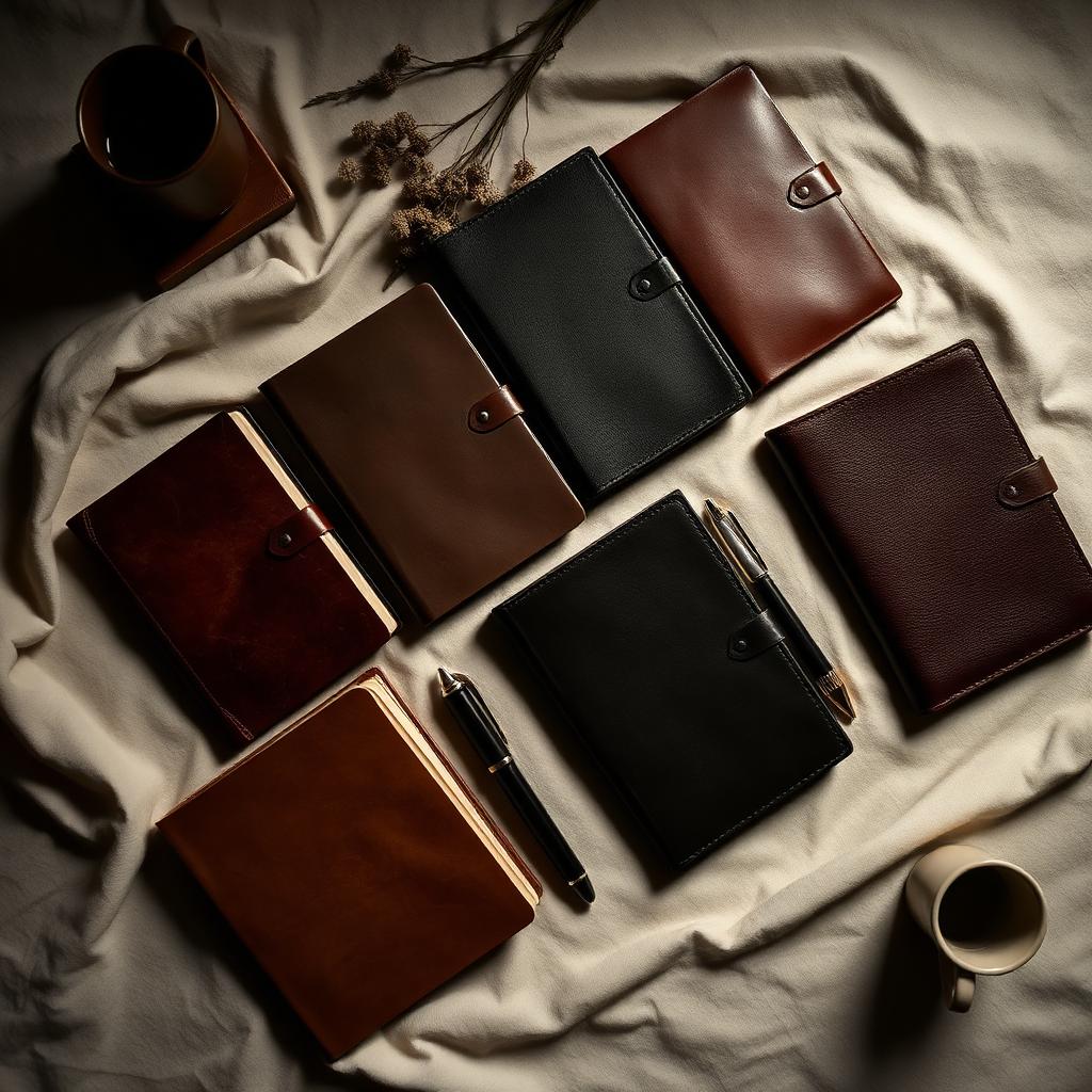 Linen-bound reading notebooks and journals